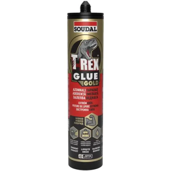 Soudal T-REX GOLD Extrém tapadóerő kartusos ragasztó 400 kg/m2_290 ml