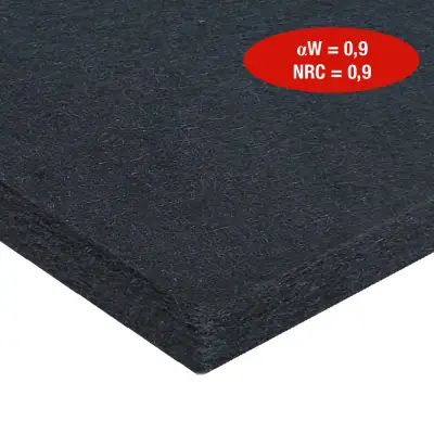 M.FIBER FLAT Fekete hangelnyelő akusztikai panel 
